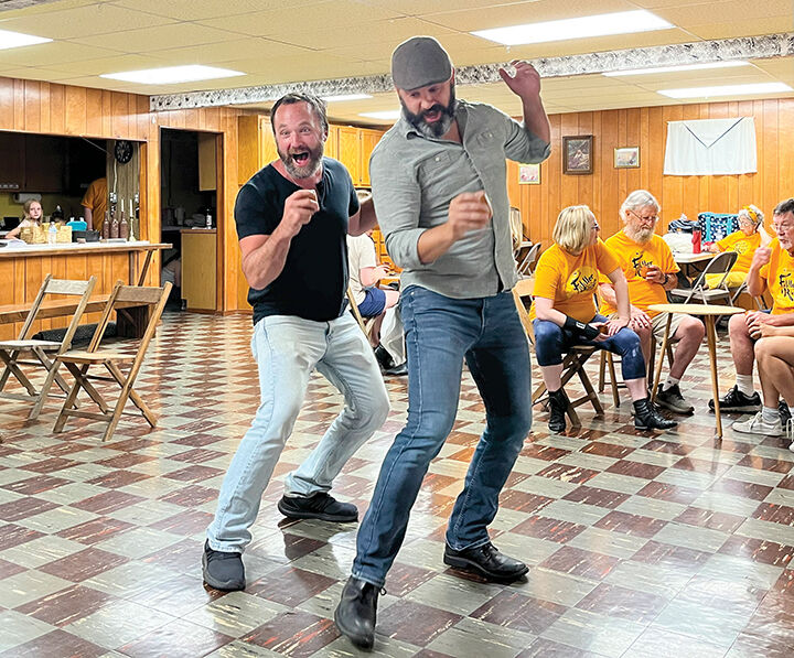 Ben Somers as Lazar Wolf, left, and Keith Boyer as Tevye.